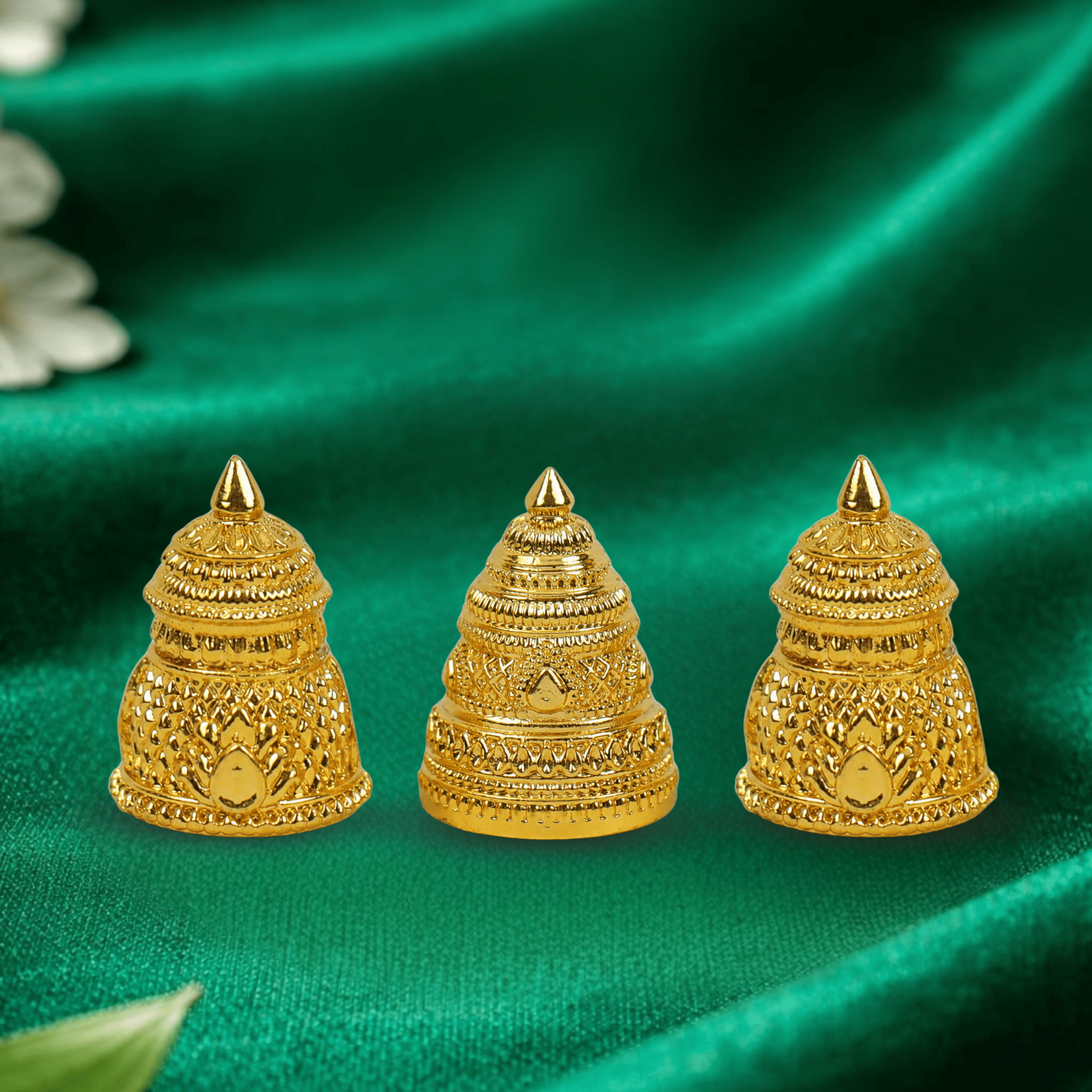 Starlit Crowns (Set Of 3) – Miniature Crowns for Home Temple Deities