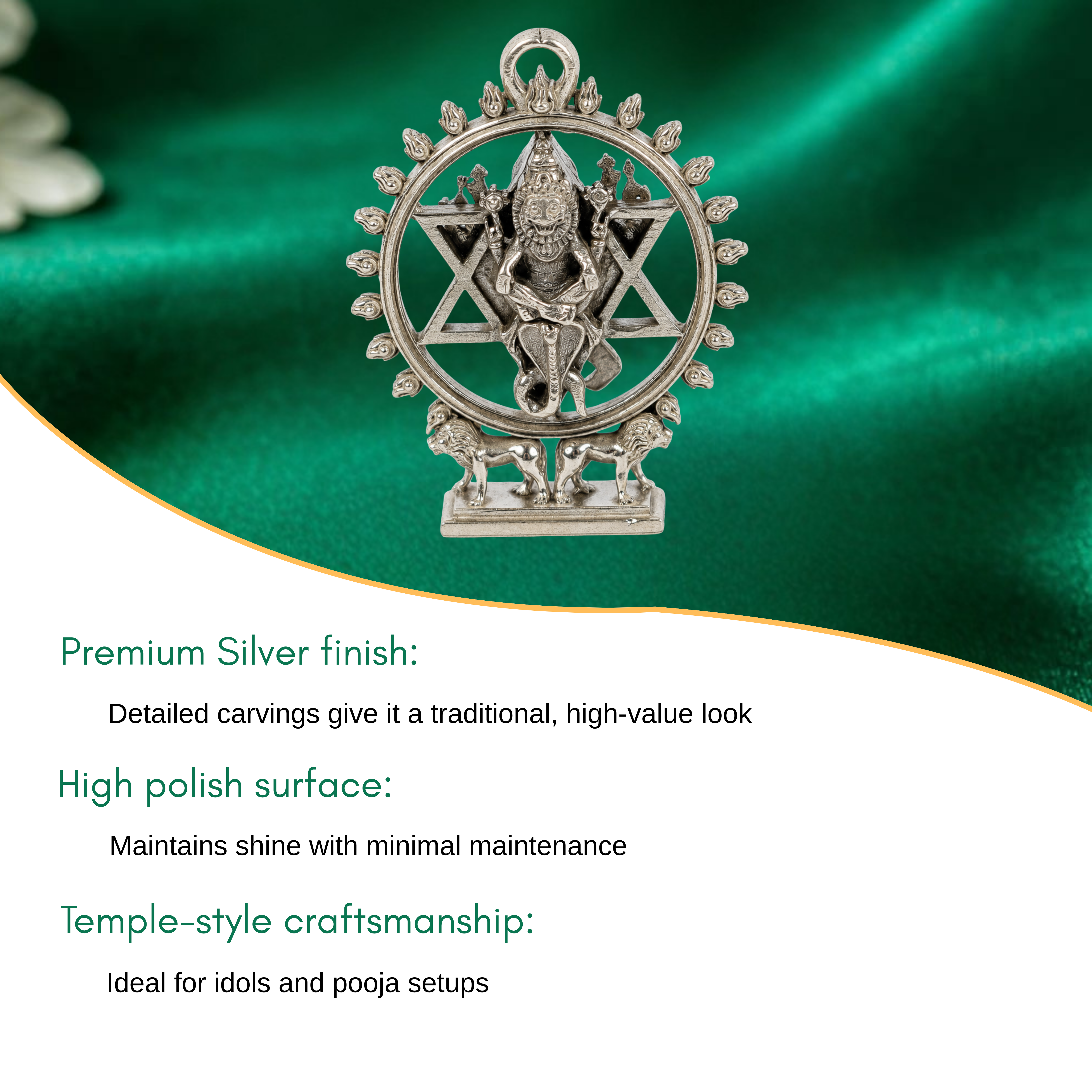 Sudharshana Chakra (Sakarathazhvar) Miniature Idol & Pendant – 92% Pure Silver
