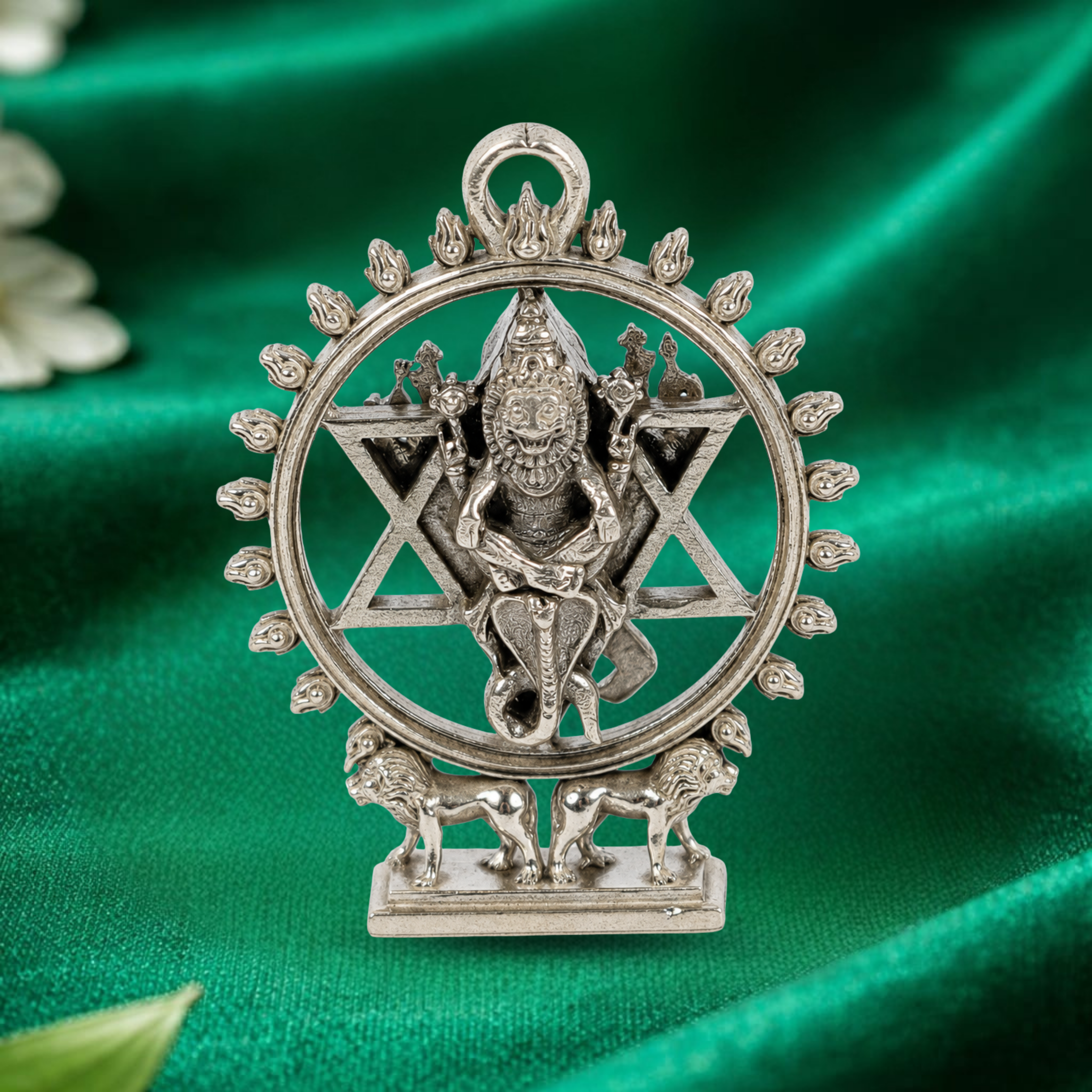 Sudharshana Chakra (Sakarathazhvar) Miniature Idol & Pendant – 92% Pure Silver