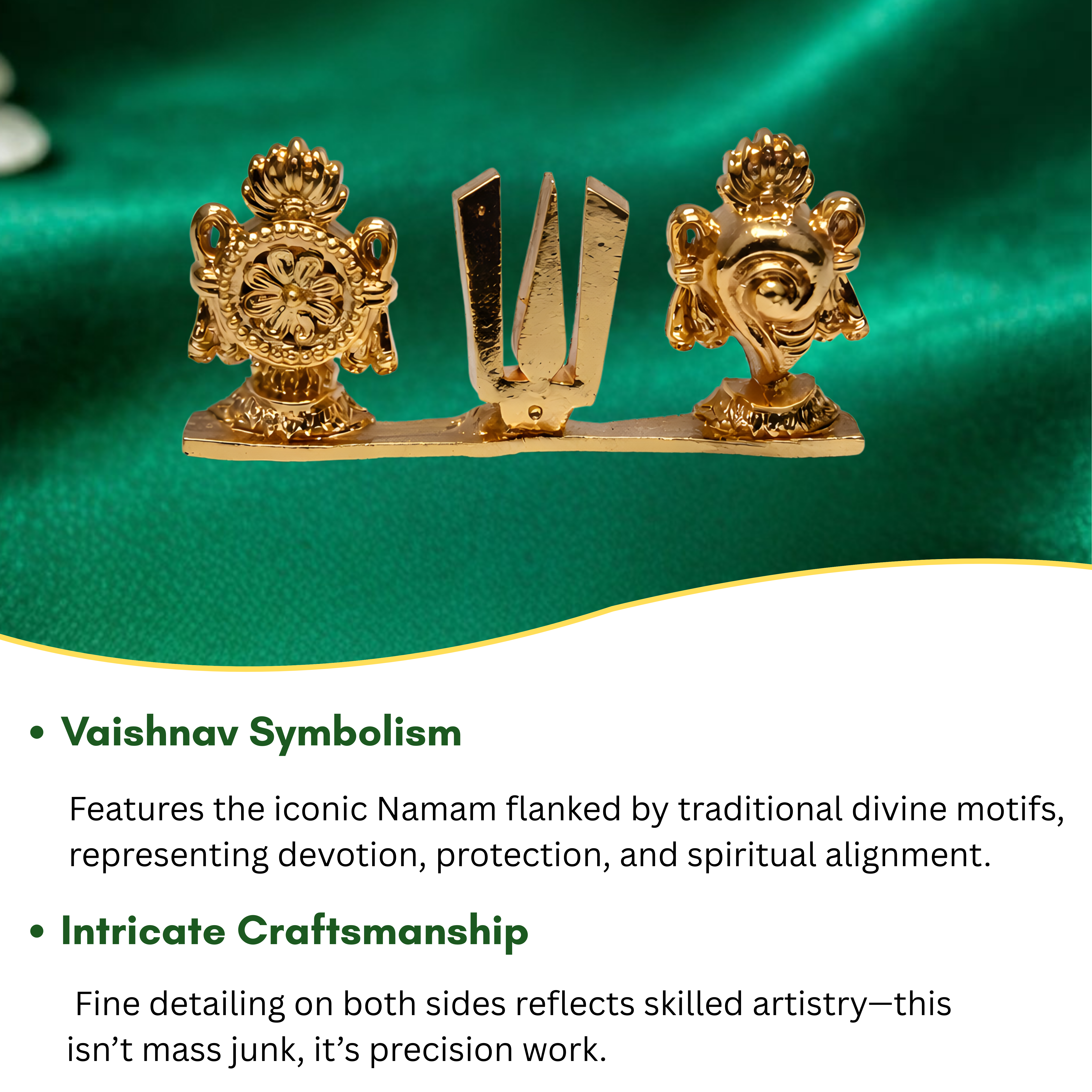 Vishnu Naamam, Sangu and Chakram (Vaishnav Symbols) Pendant