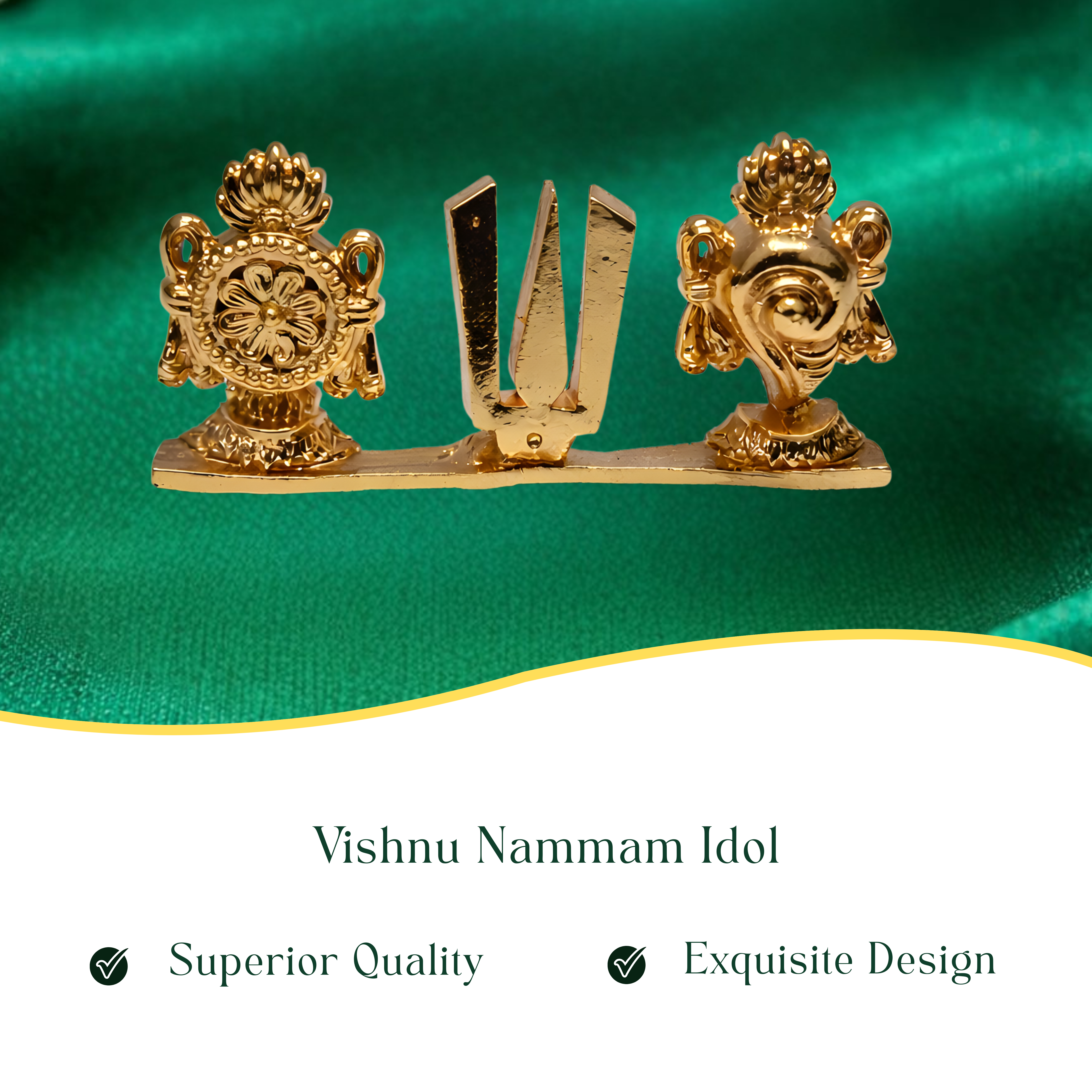 Vishnu Naamam, Sangu and Chakram (Vaishnav Symbols) Pendant