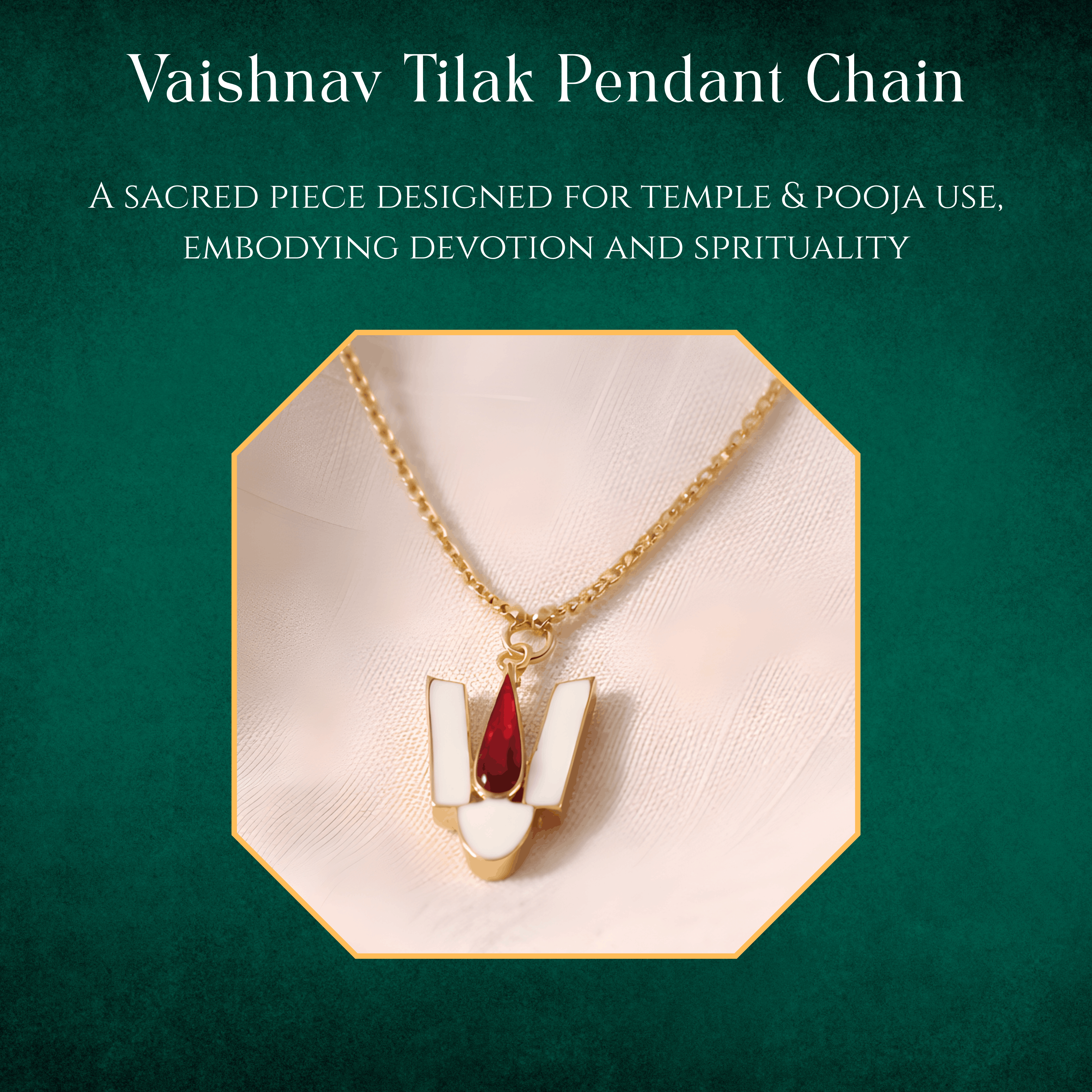 Thiruman - Srinivasa Naamam (Vaishnav Tilak Pendant) With Chain