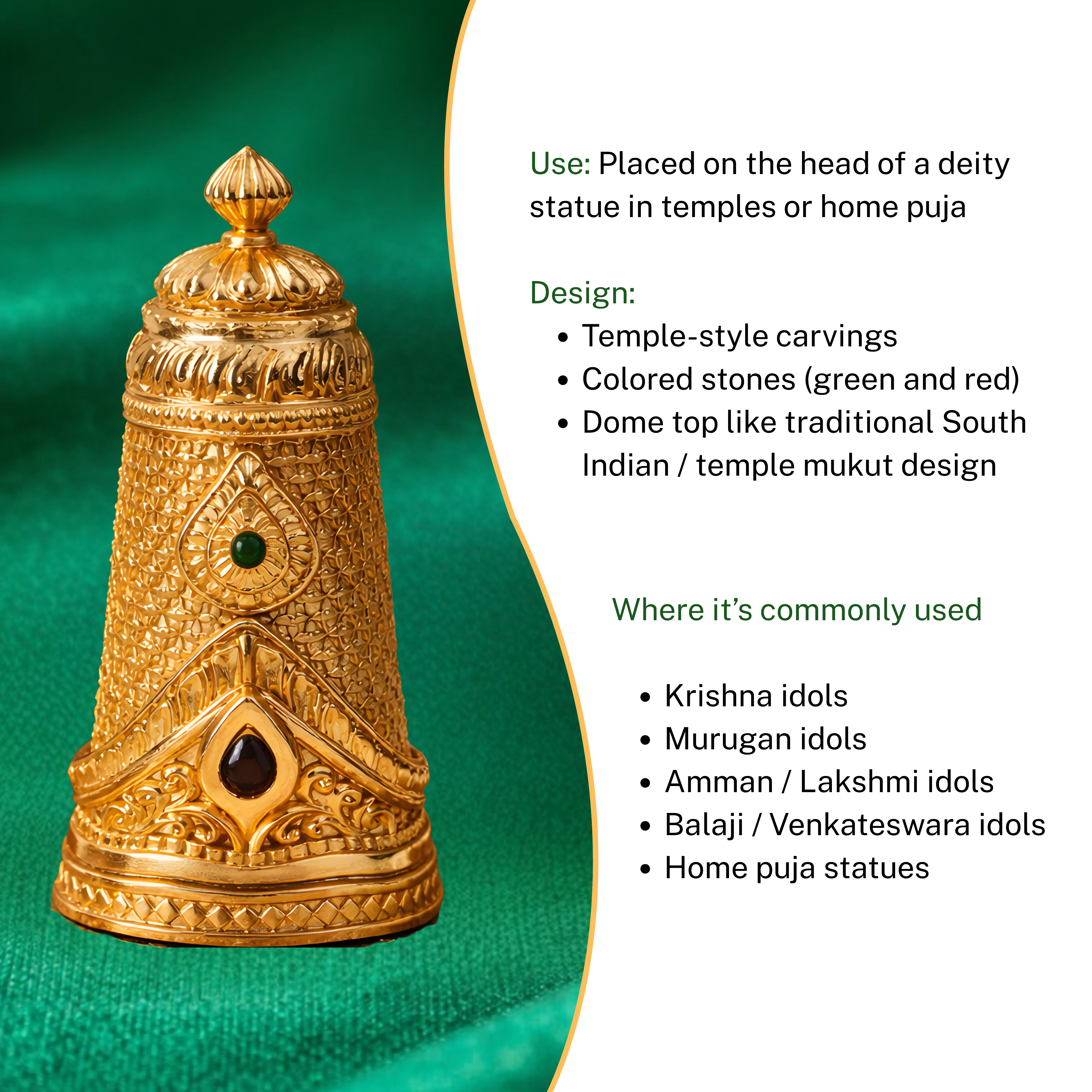 Sri Ranganathar (Vishnu) Crown/Greedam