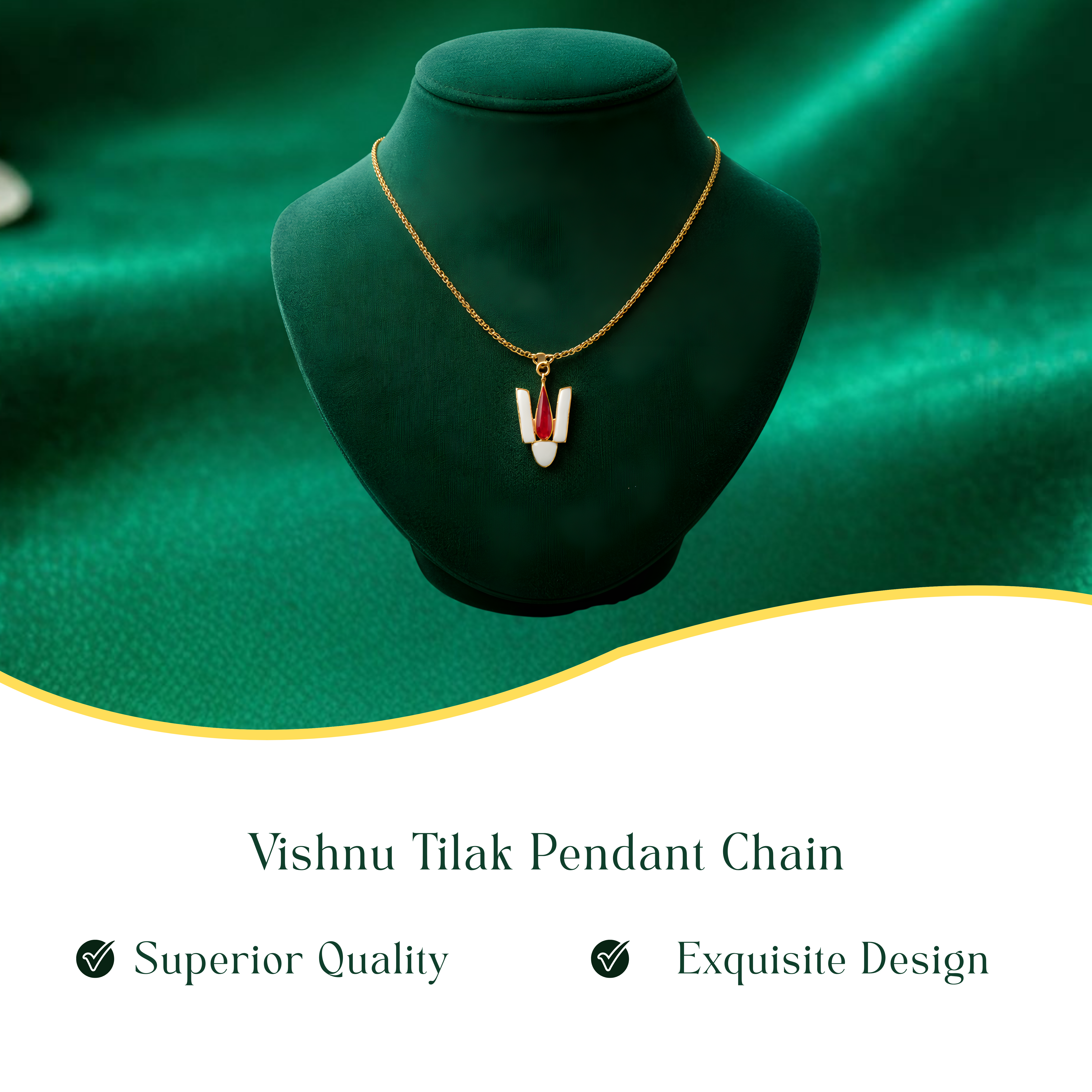 Thiruman - Srinivasa Naamam (Vaishnav Tilak Pendant) With Chain